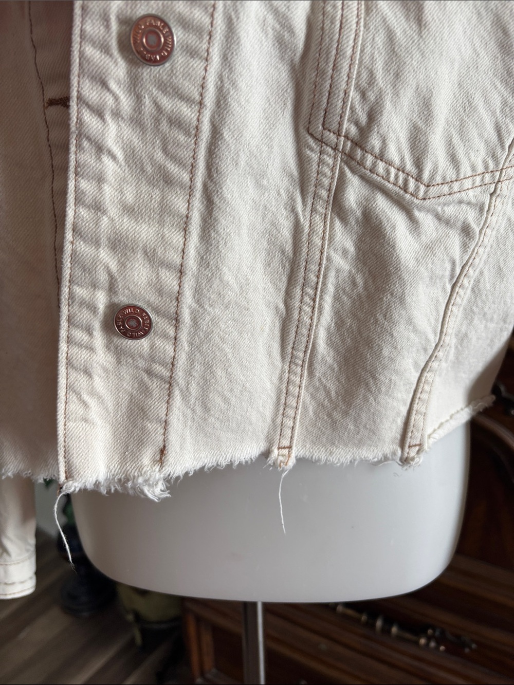 Wild Fable cream cropped denim jacket - Picture 13 of 13